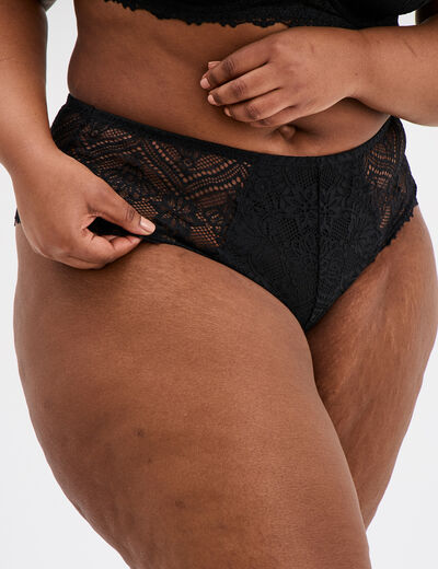 Shorty en dentelle noir femme grande taille
