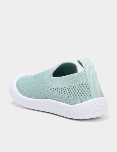 Baskets bout renforc&eacute; &agrave; semelle souple vert olive b&eacute;b&eacute; gar&ccedil;on