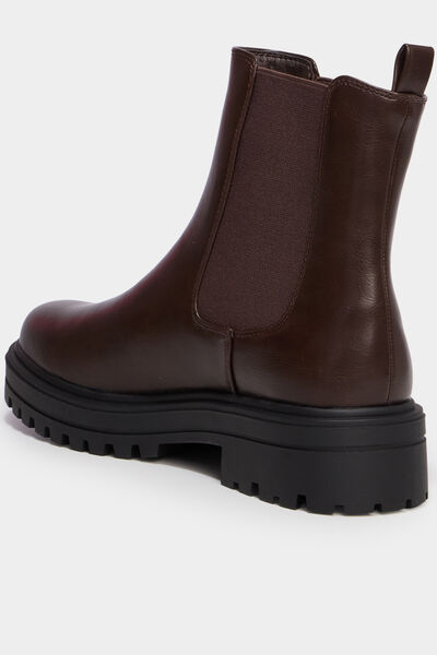 Boots chelsea crant&eacute;es marron fonc&eacute; femme