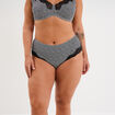 Shorty microfibre empi&egrave;cements dentelle noir femme grande taille