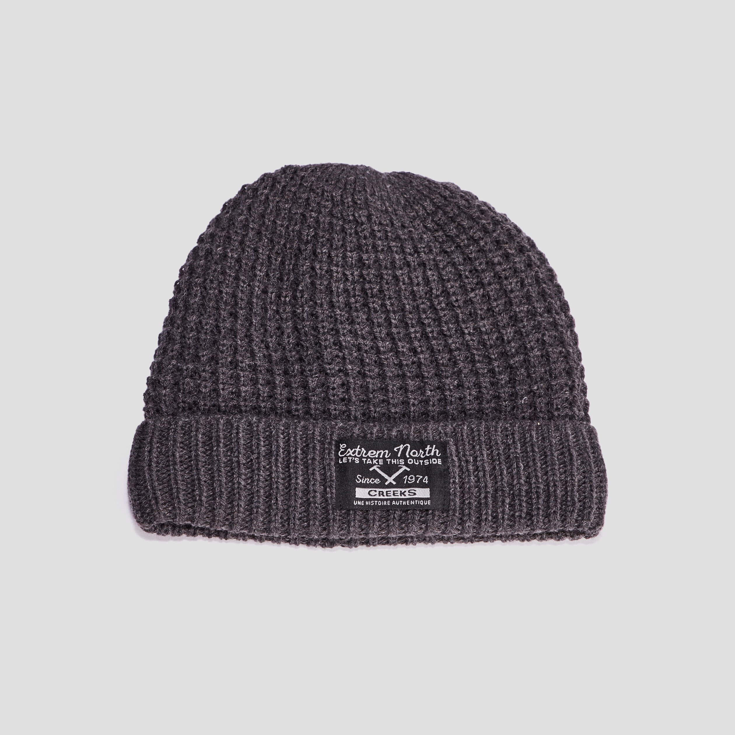 Bonnet tricoté gris foncé garçon CREEKS