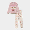 Ensemble pyjama effet velours 2 pi&egrave;ces vieux rose fille