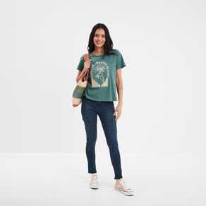 T-shirt manches courtes Liberto vert foncé femme