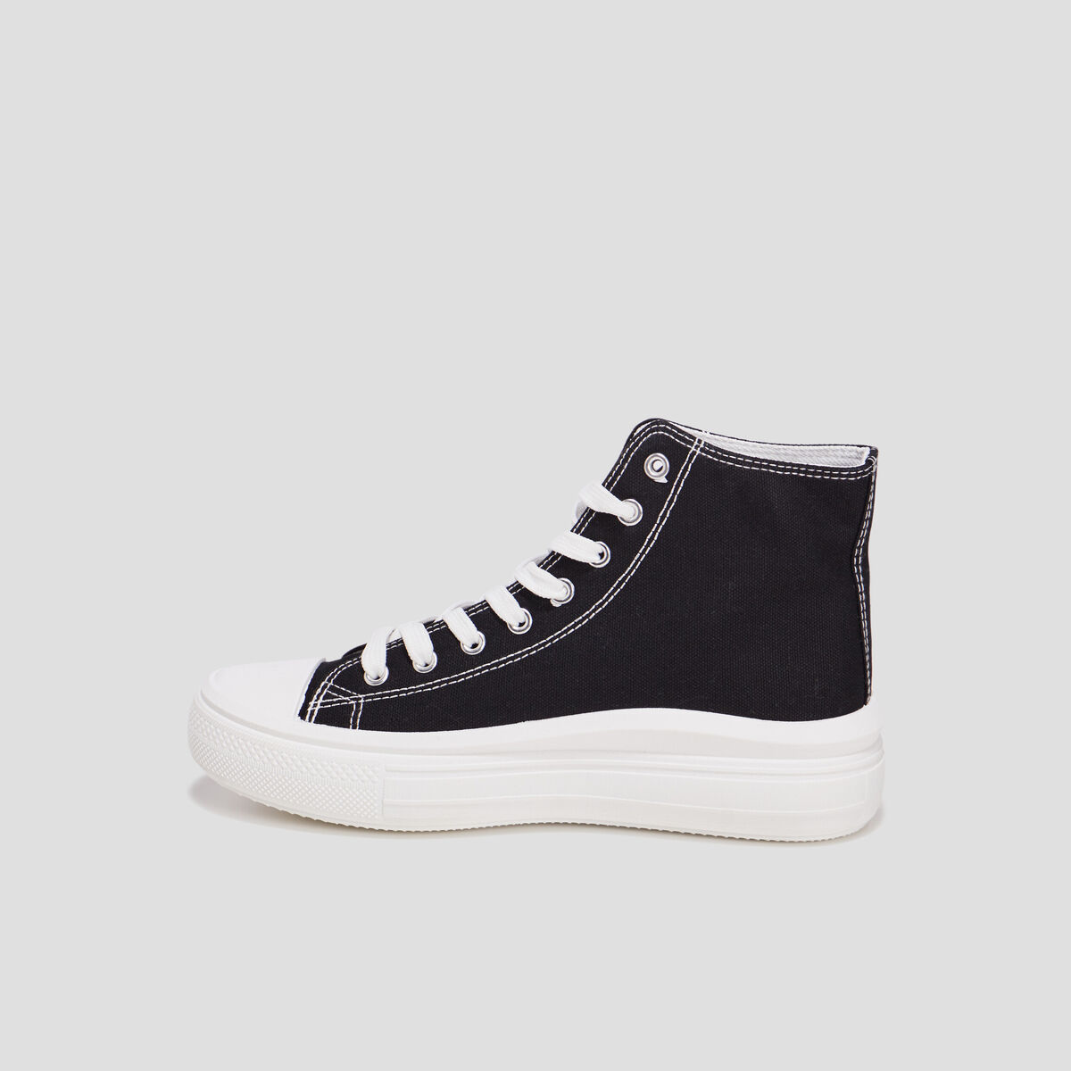 Baskets montantes en toile Creeks noir femme