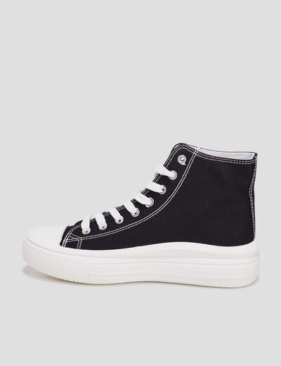 Baskets montantes en toile Creeks noir femme