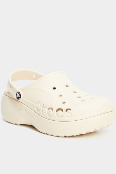 Sabots compens&eacute;es Crocs marron clair femme
