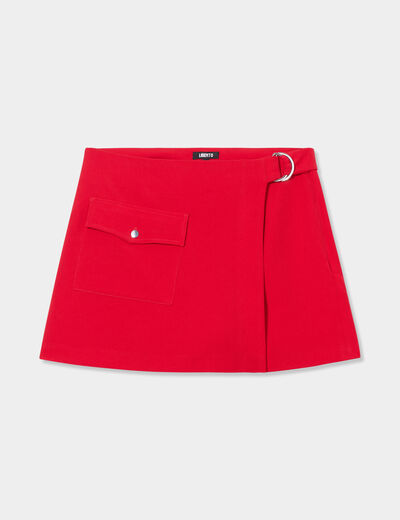 Jupe-short portefeuille Liberto rouge femme