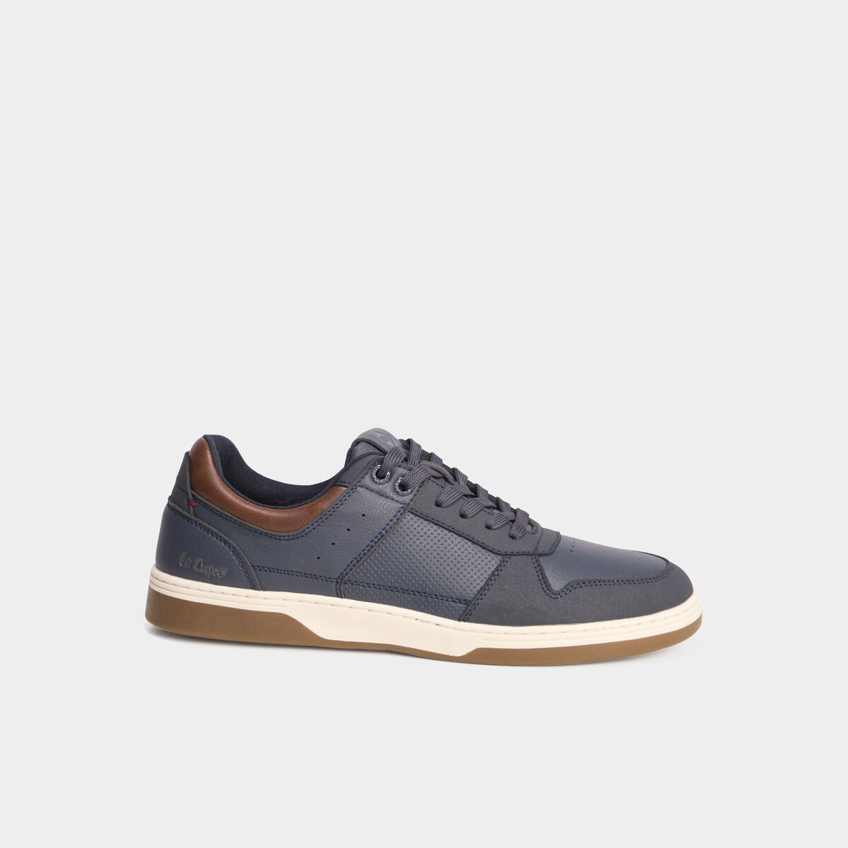 Tennis basses &agrave; lacets bleu marine homme