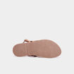 Sandales brides tress&eacute;es en cuir marron femme