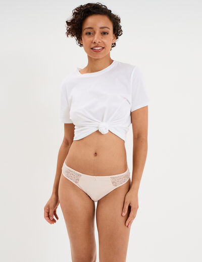 Culotte coton majoritaire rose poudr&eacute;e femme