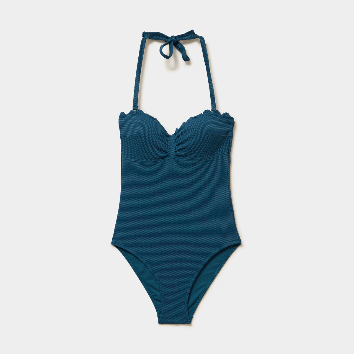 Maillot de bain une pi&egrave;ce dos nu bleu p&eacute;trole femme