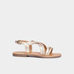 Sandales brides tress&eacute;es en cuir Creeks jaune or fille