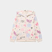 Sweat zipp&eacute; &agrave; capuche beige fille