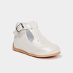 Chaussures c&eacute;r&eacute;monie semelle souple cuir blanc b&eacute;b&eacute; fille