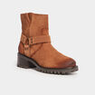 Bottines crantées en cuir Creeks marron femme