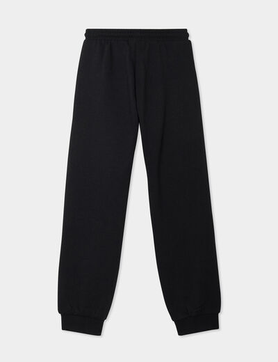Pantalon de jogging molleton noir fille