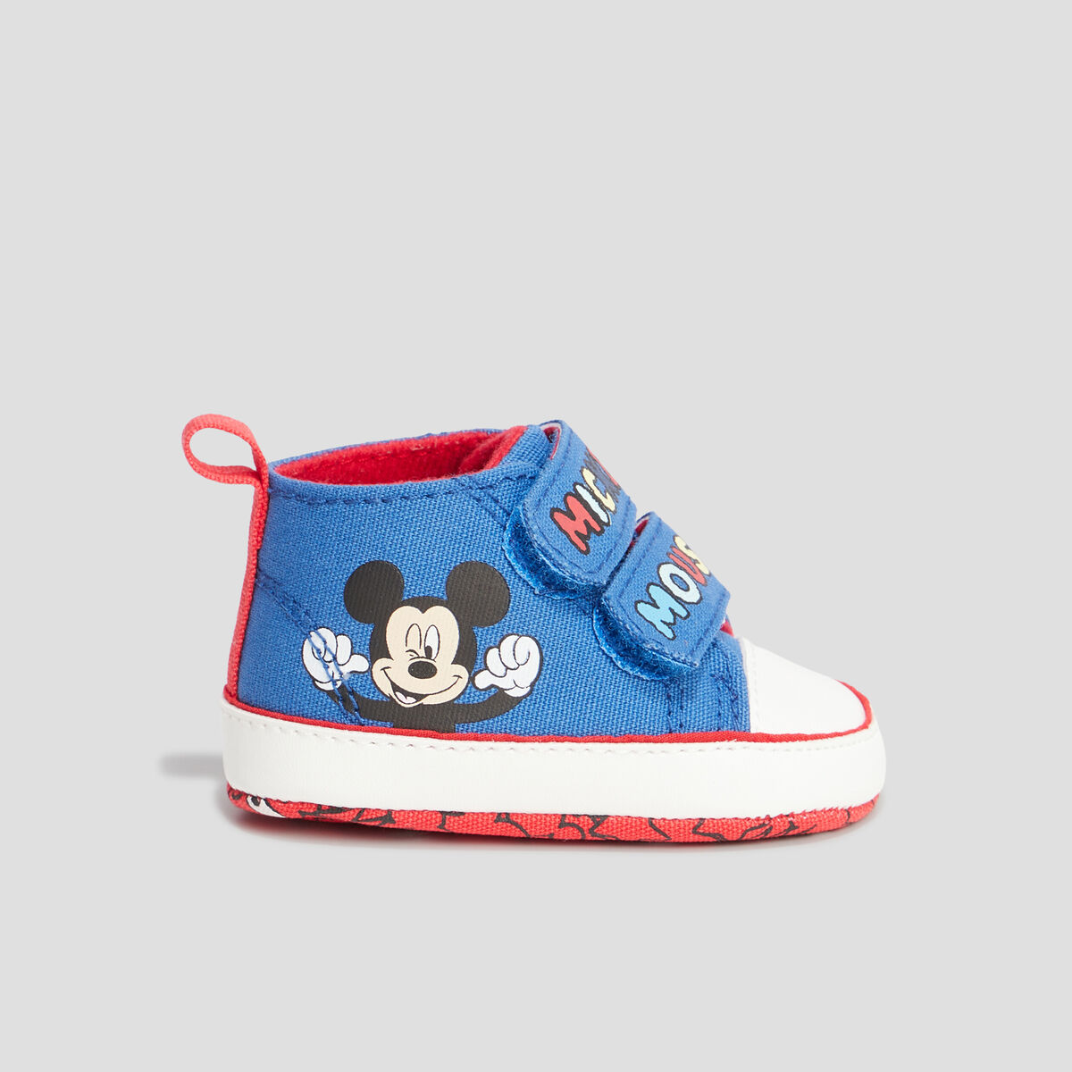 Bottillons à scratchs Mickey bleu bébé garçon