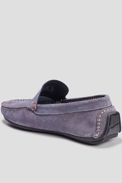 Mocassins en cuir bleu homme