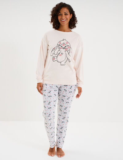 Ensemble pyjama legging Stitch rose clair femme