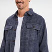 Surchemise manches longues bleu marine homme