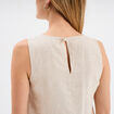 Blouse sans manches lin mélangé beige femme