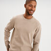 Pull col rond manches longues sable homme