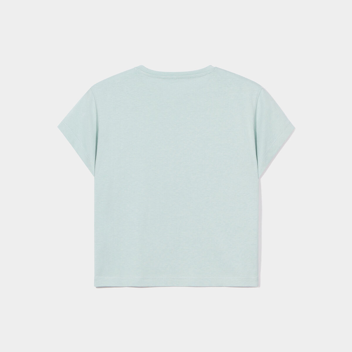 T-shirt à pétales manches courtes coton bleu gris fille