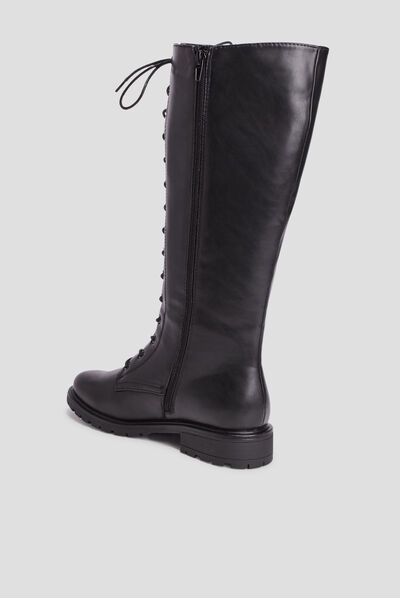 Bottes à lacets noir femme