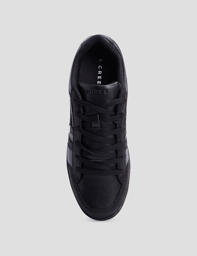 Tennis basses &agrave; lacets noir femme
