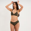 Haut de maillot de bain forme triangle vert kaki femme