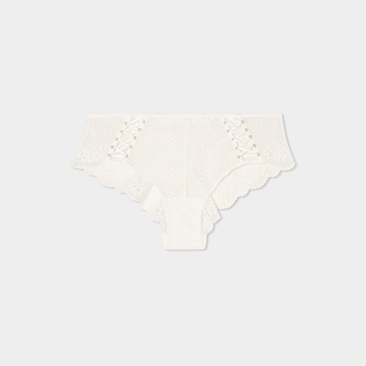 Shorty en dentelle blanc femme