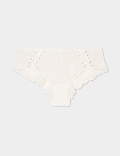 Shorty en dentelle blanc femme