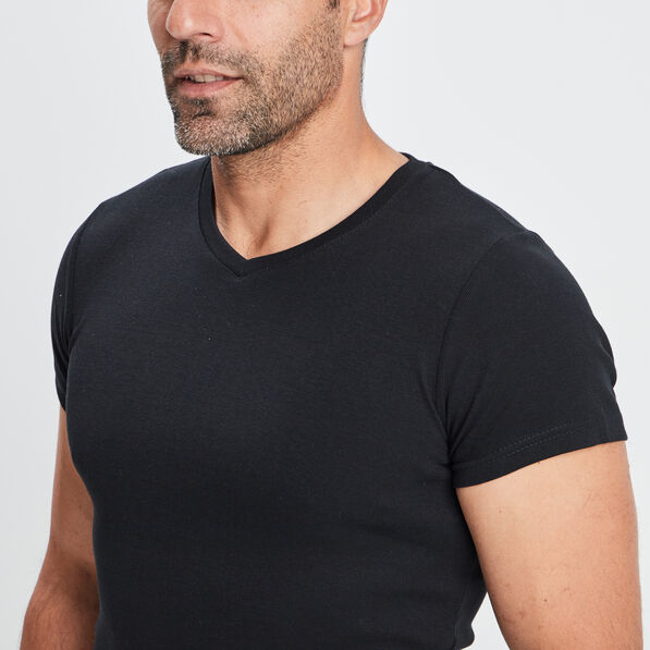 t shirt manches courtes ajuste noir homme T-shirt manches courtes ajusté noir homme