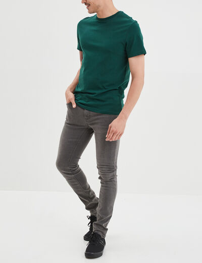 T-shirt en coton manches courtes vert foncé homme