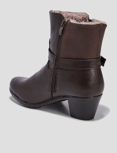 Bottines fourrées marron femme