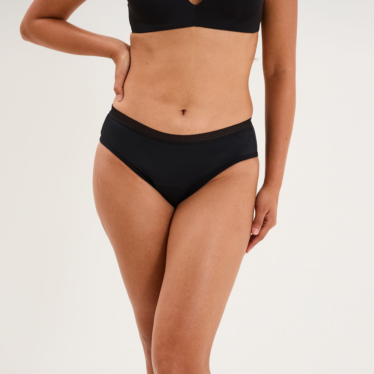Culotte menstruelle microfibre noir femme
