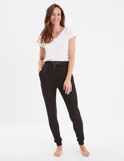 Bas de pyjama noir femme
