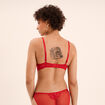 Soutien-gorge foulard dentelle et strass rouge femme