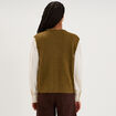 Gilet sans manches col en V vert olive femme