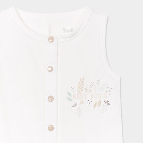Combishort en coton ivoire bébé garçon