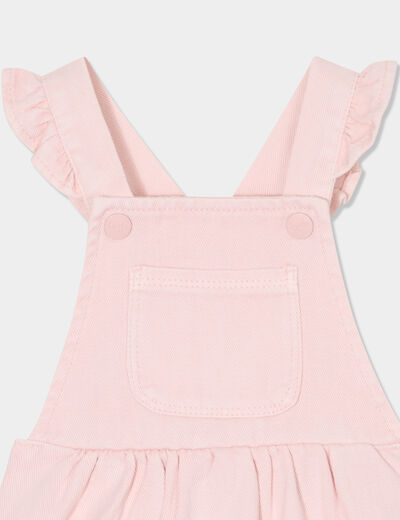 Robe salopette à volants Creeks rose clair bébé fille