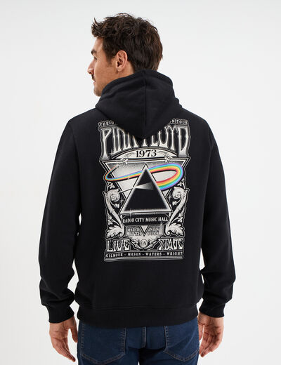 Sweat hoodie 1 poche Pink Floyd noir homme