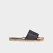 Mules détails cordes noir femme