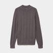 Pull col montant manches longues coton gris fonc&eacute; homme