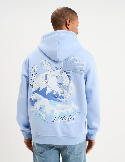Sweat hoodie molleton 1 poche Pok&eacute;mon bleu homme