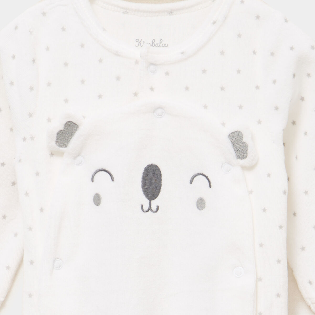 Dors-bien manches longues boutonn&eacute; blanc b&eacute;b&eacute;