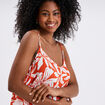 Robe avec bretelles longue orange femme