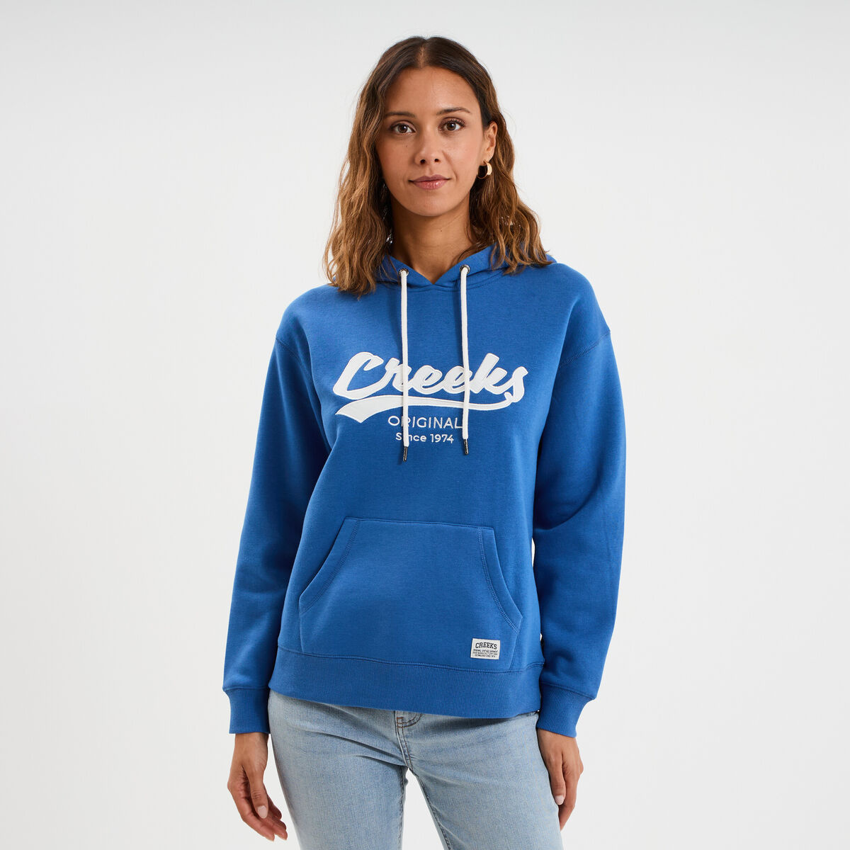 Sweat &agrave; capuche hoodie bleu electrique femme