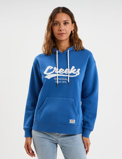 Sweat &agrave; capuche hoodie bleu electrique femme