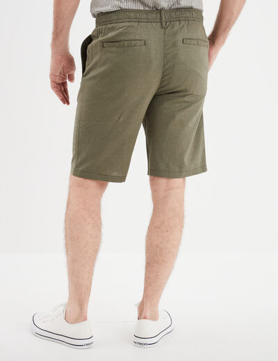 Bermuda chino à coulisse vert kaki homme